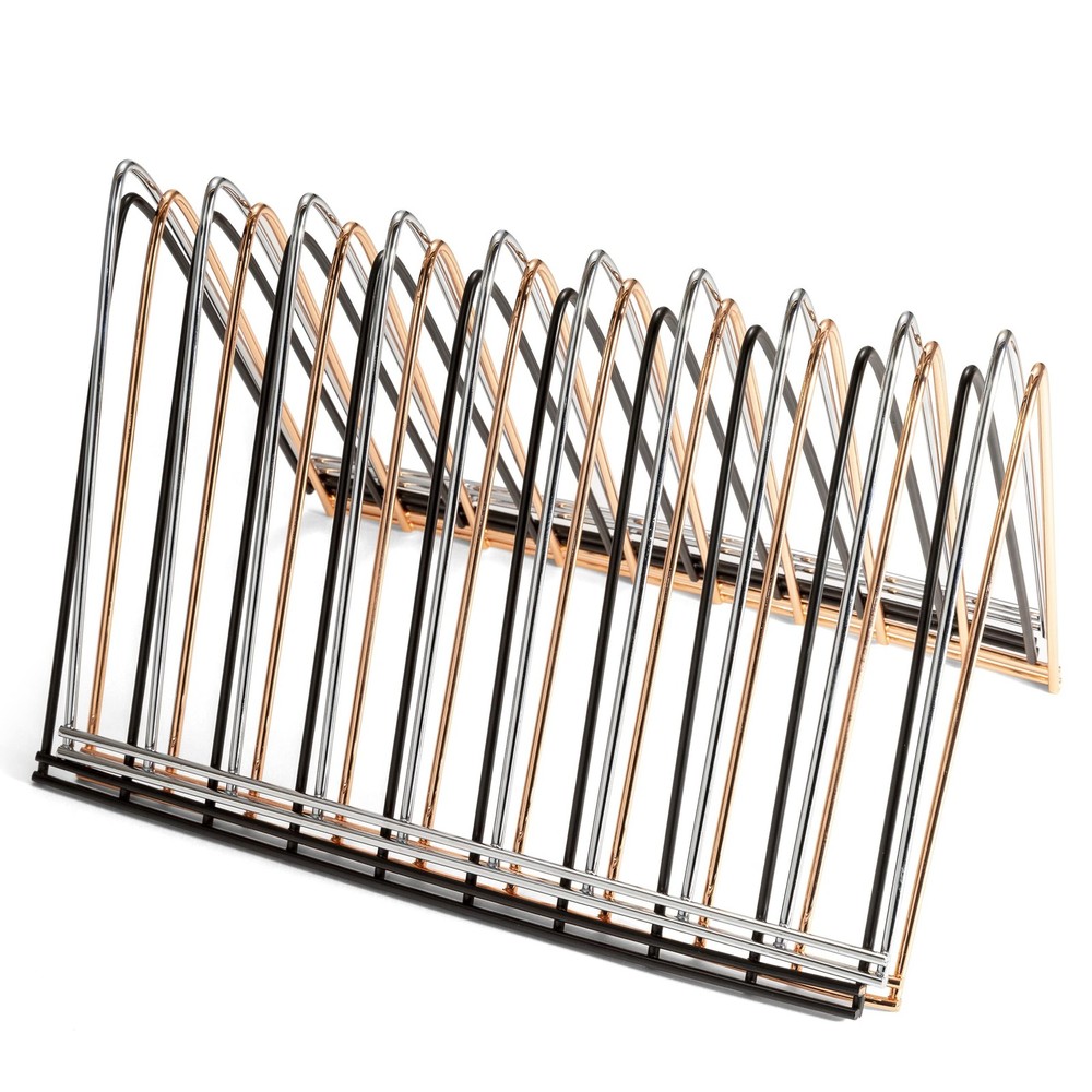Triangular Wire File Sorter Rose Gold 93151 Office Desk Organization