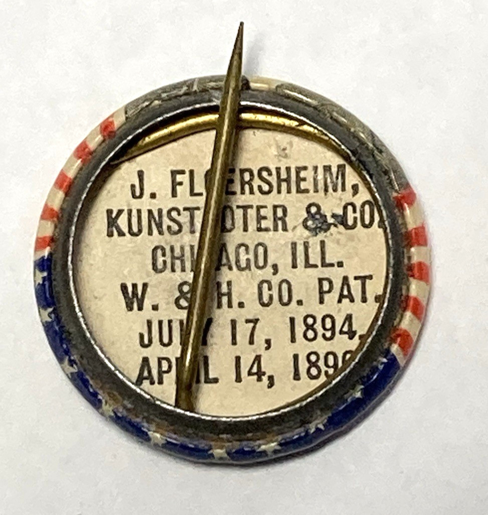 1890s William McKinley Celluloid Campaign Pinback Button - Whitehead & Hoag