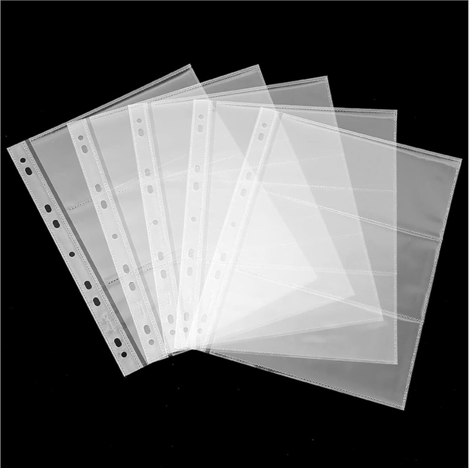 100 Sheets Currency Pages 3‑Pocket Sleeves – Archival Quality for Paper Money