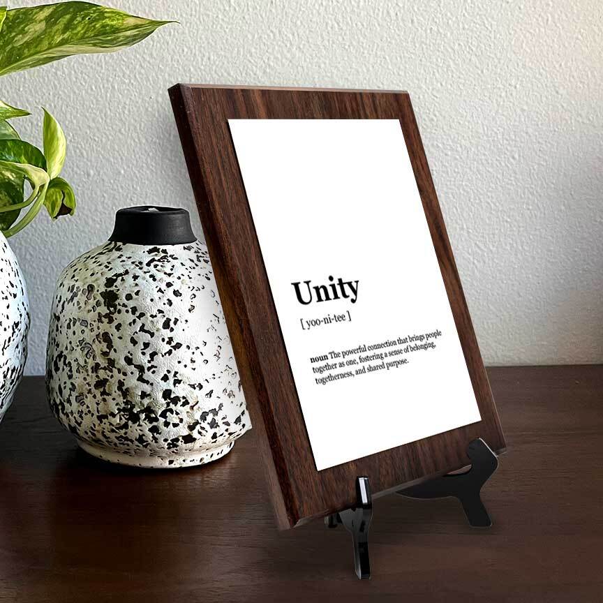 Unity Dictionary Definition Decorative Wall Plaque With Easel Acrylic Stand