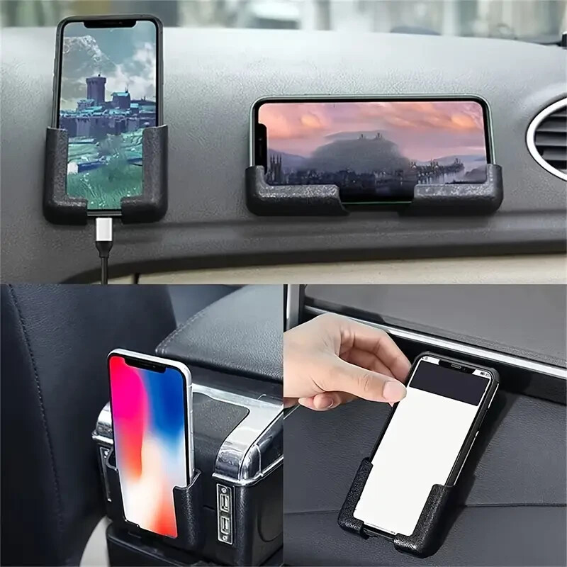 2-Pack Auto Dashboard Mount Phone Holder, Gravity Grip, Self-Adhesive, No-Trace.