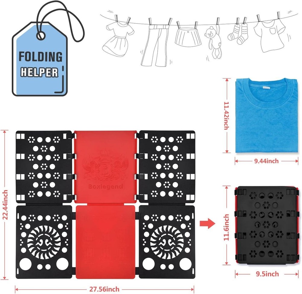 Boxlegend Version 3 Shirt Folding Board T Shirts Clothes Folder Durable Plastic