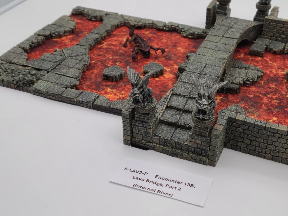 Dwarven Forge Encounter 13B: Lava Bridge, Part 2 (Infernal River) (Painted)