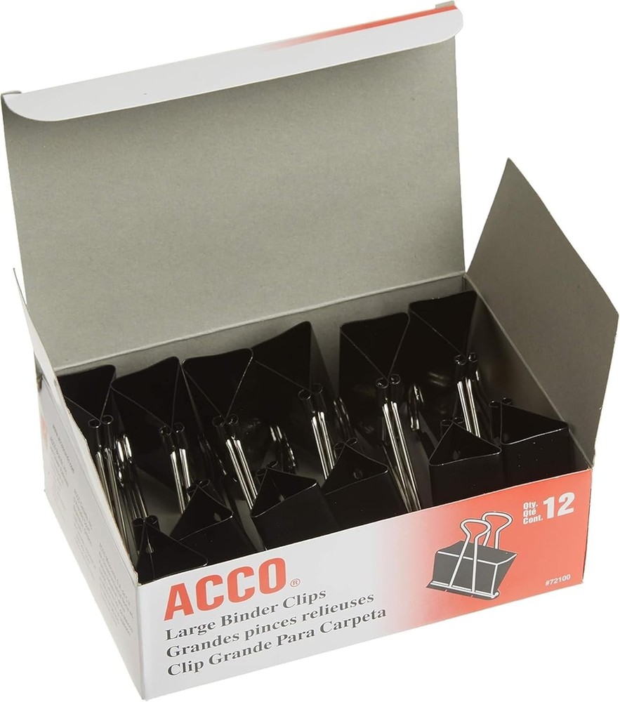 Binder Clips Large 1 Box 12 Clips/Box Multi-Purpose