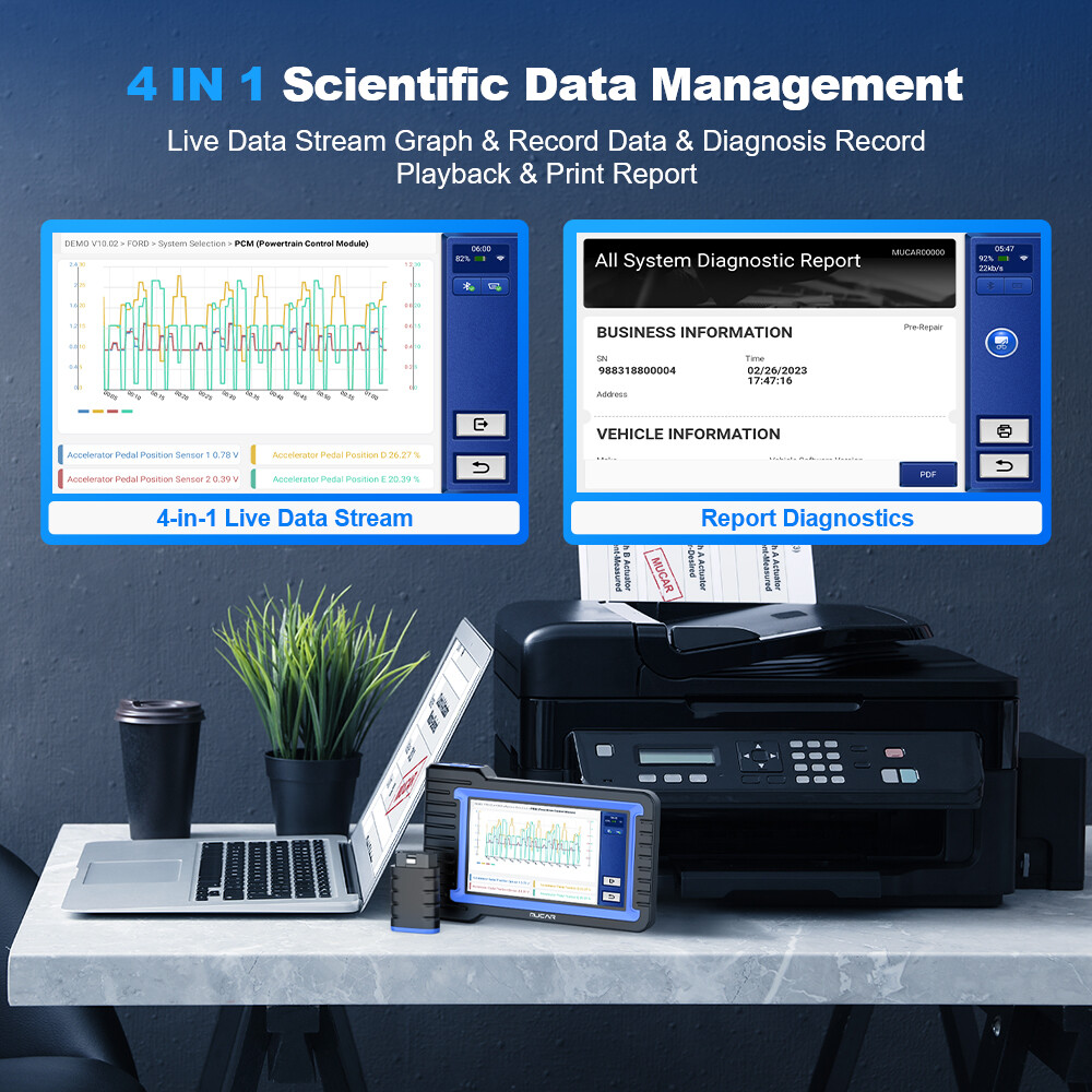 2024 MUCAR VO7S Bidirectional Scanner Auto Diagnostic Scan Tool Key Code CANFD