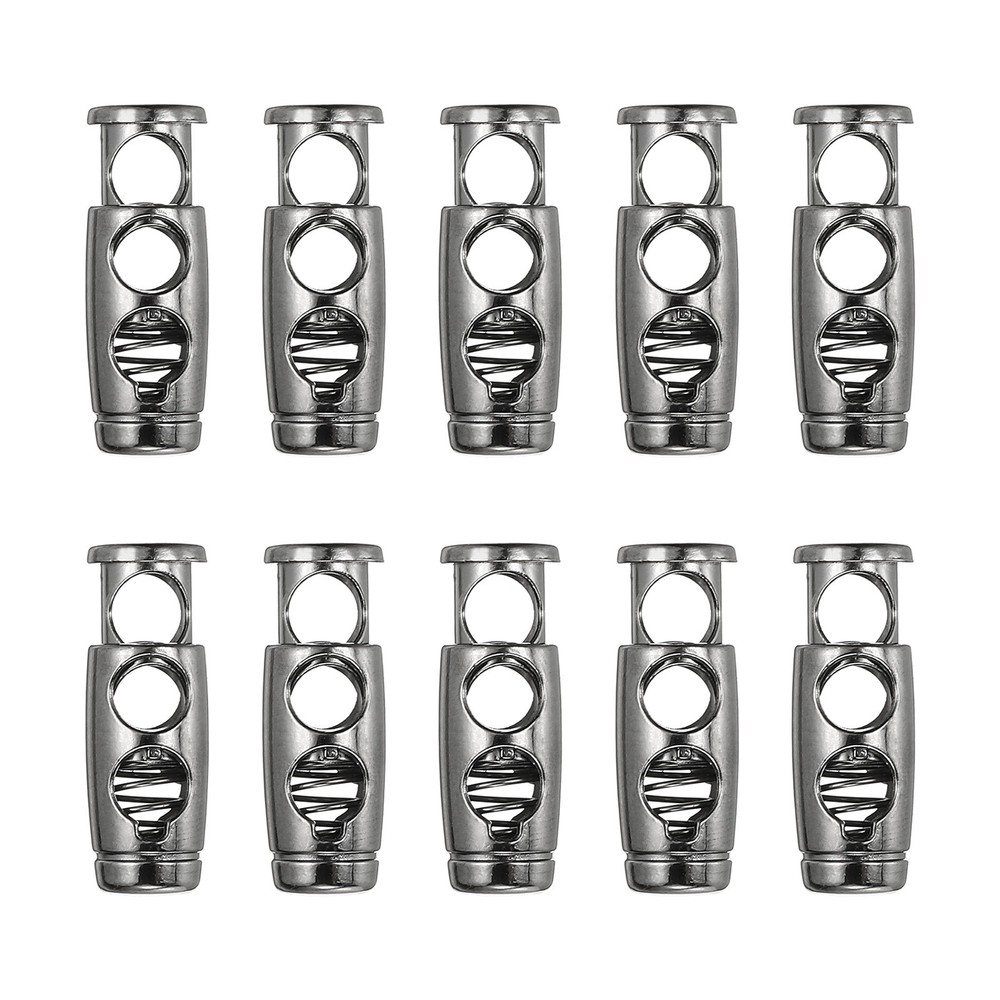 10PCS Metal Cord Locks for Drawstrings, Spring Cord Lock Stopper, Black