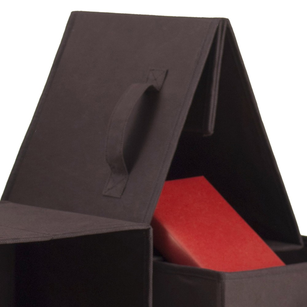 Wood Capri 6-Pc Foldable Baskets, Chocolate Fabric