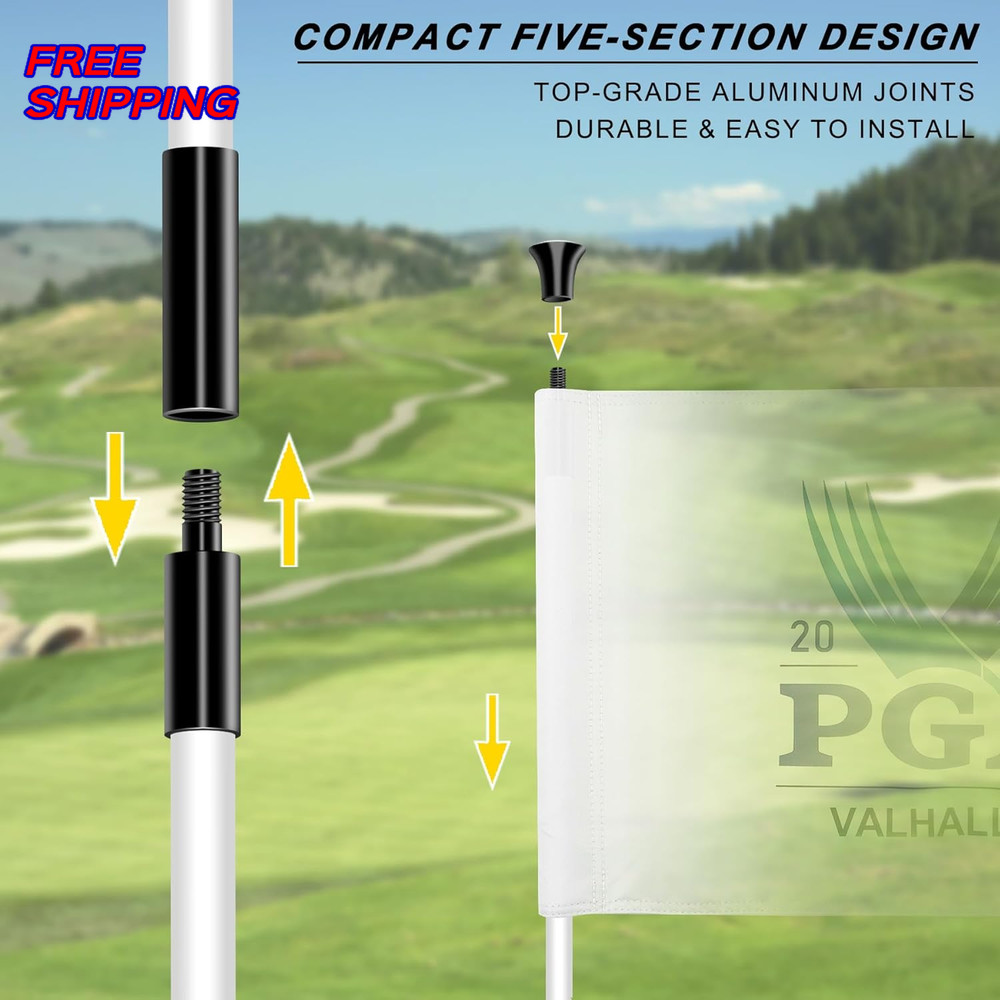 Golf Flagpole DetachableDesign Ball Retrieval Base Perfect for Backyard Practice