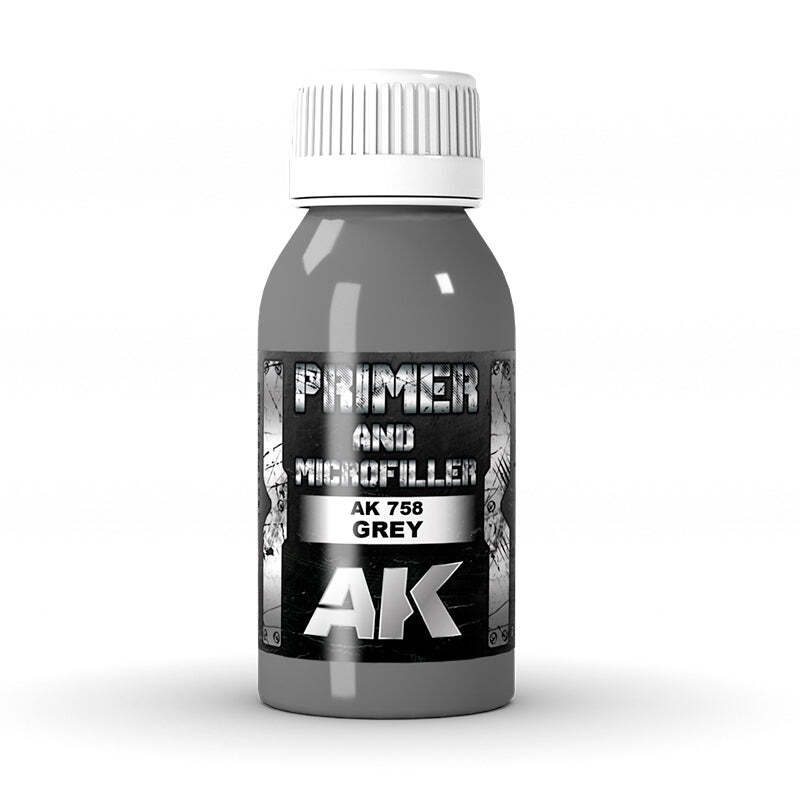 AK Interactive AK758 Gray Primer and Microfiller 100ml - US