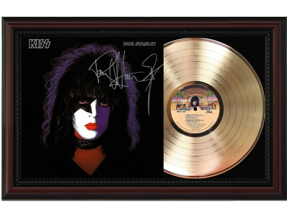 KISS Paul Stanley Framed Legends Of Music Gold LP Record Display
