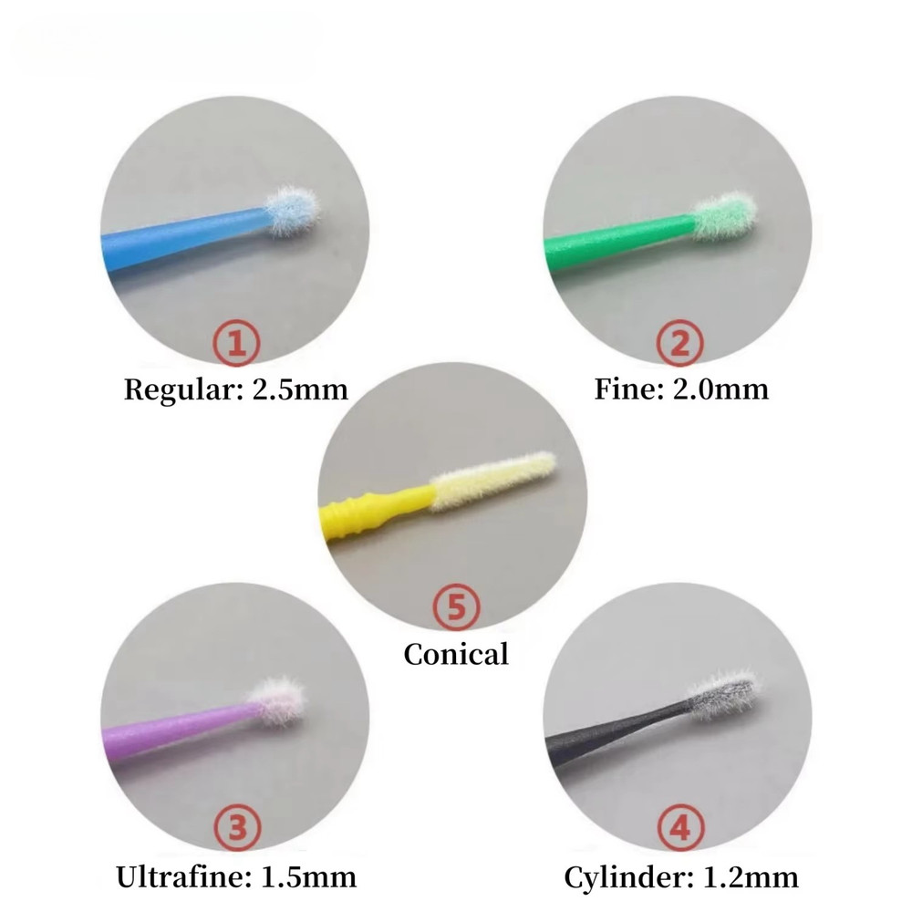 100pcs 5Sizes Dental Microbrush Disposable Applicators Tips Micro Brush Cleaning