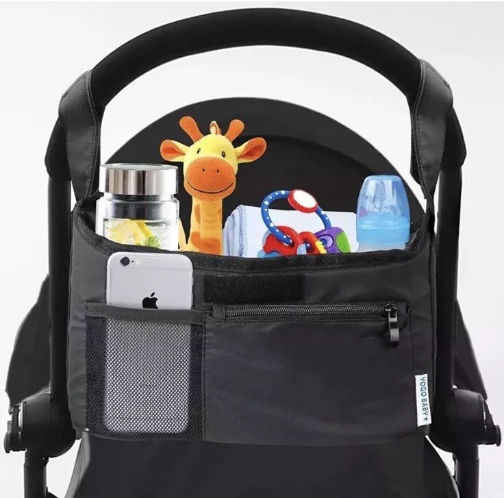 Multiple Pockets Bag Baby Stroller Organizer Universal Strollers Carriage Black