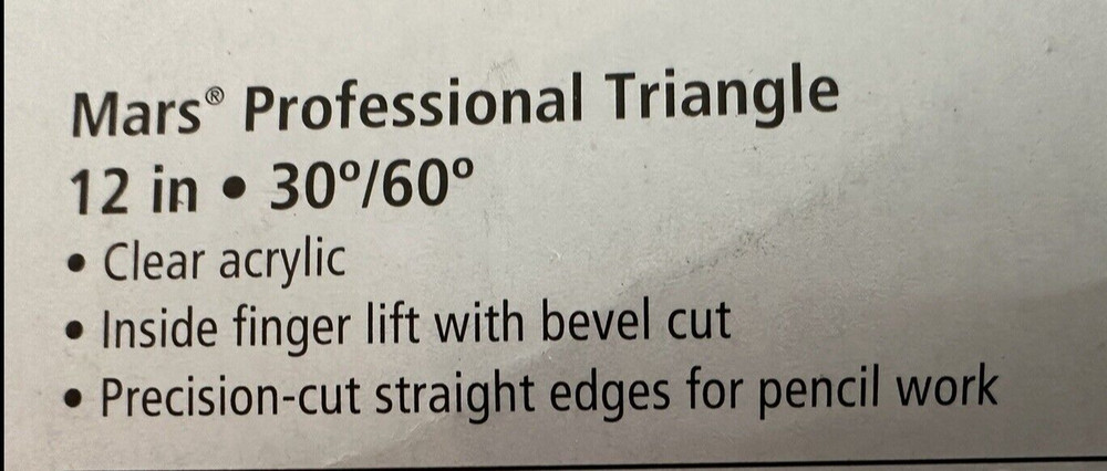 STAEDTLER Mars 964 Professional 12” Triangle 30 / 60 Drafting Tool