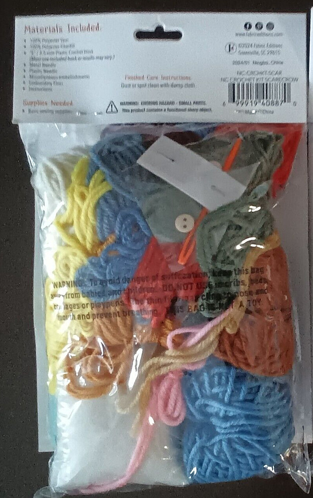 NEW Fall SCARECROW CROCHET KIT • Complete w/ Everything • Yarn, Needles, Hook $$