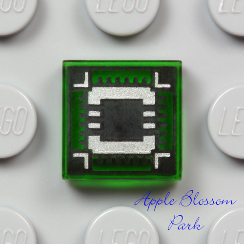 NEW Lego Minifig COMPUTER CHIP 1x1 GREEN TILE - Ultra Agents Square Silver Tool