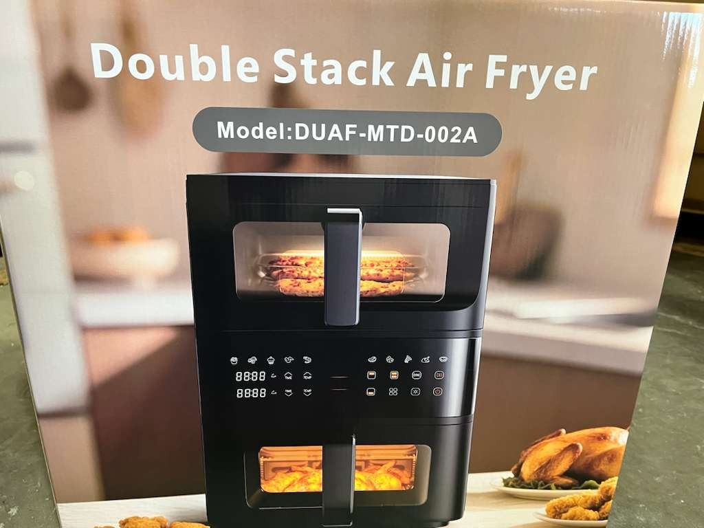 Double Stack Air Fryer Dual Basket Vertical Cooker w/ Window & Touch Screen New