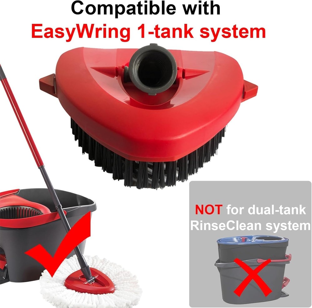Dual Replacement Spin Mop Scrub Heads - Efficient Deep Cleaning for All Surfaces