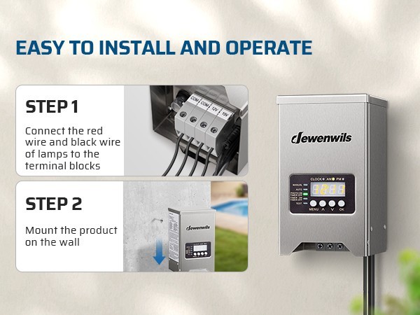 Low Voltage Transformer 200W Outdoor with Photocell Sensor Timer Waterproof