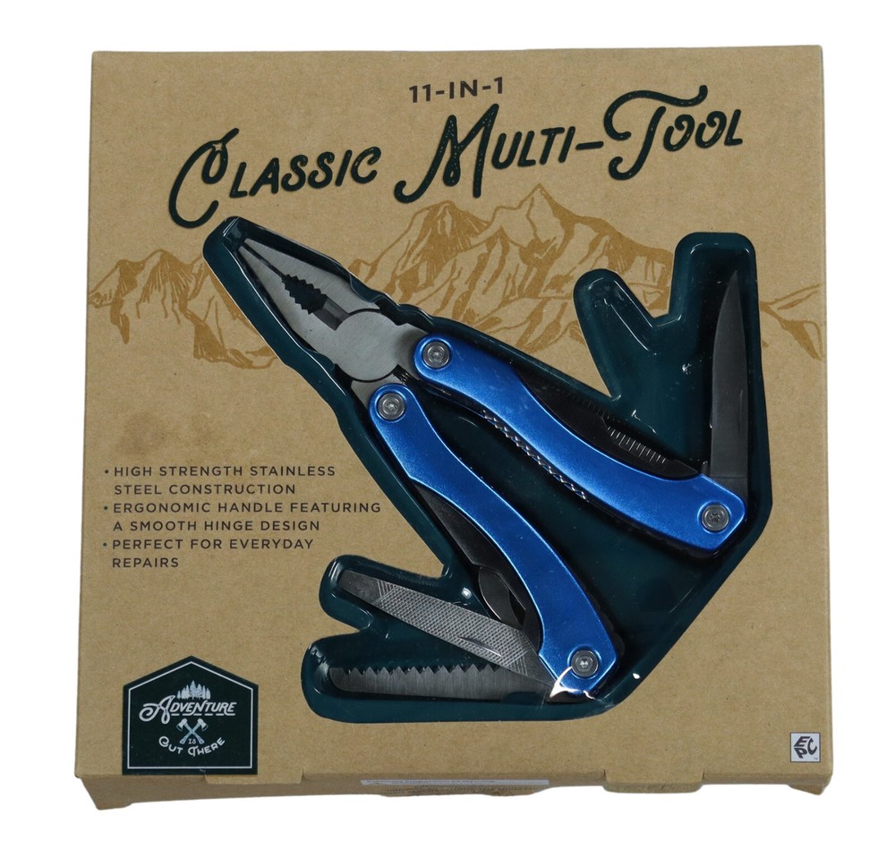 Adventure Out There Multi-Function Tool 11-In-One NIB Blue