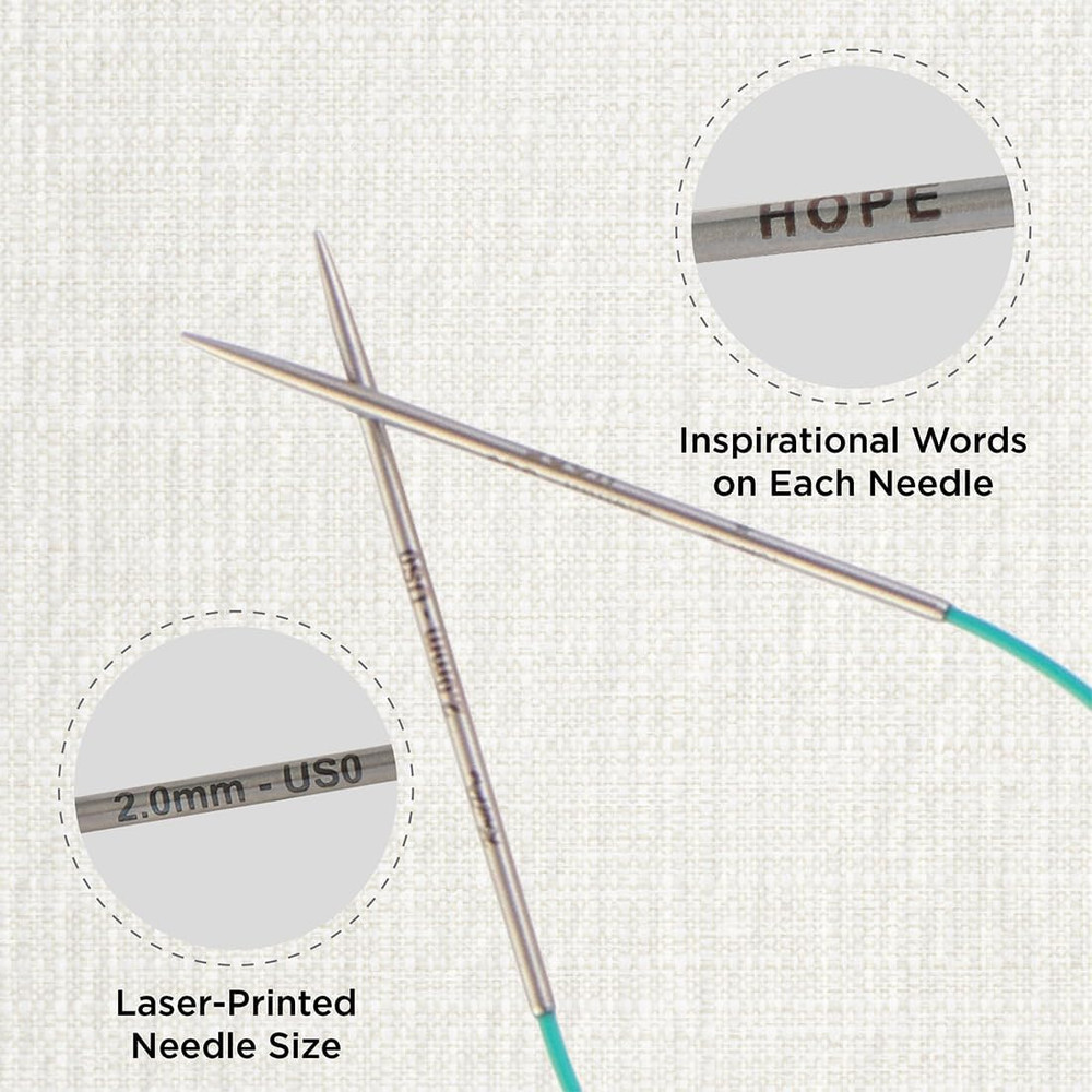the Mindful Collection Explore Fixed Circular Needles Set 10" (25Cm) | 8 US Size