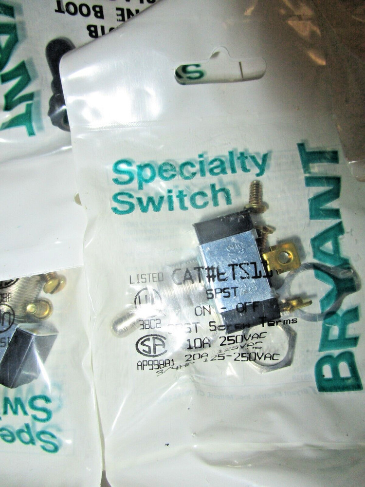 (5) Bryant Toggle Switch & Boot #6TB (NEW)
