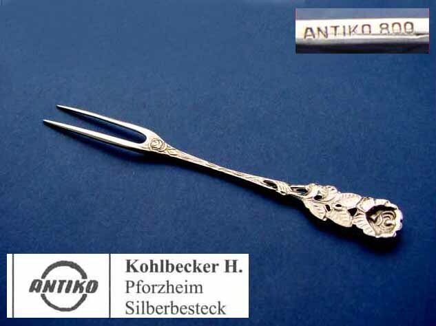 Serving Fork, Rose, ANTIQUE, 800 Silver C53