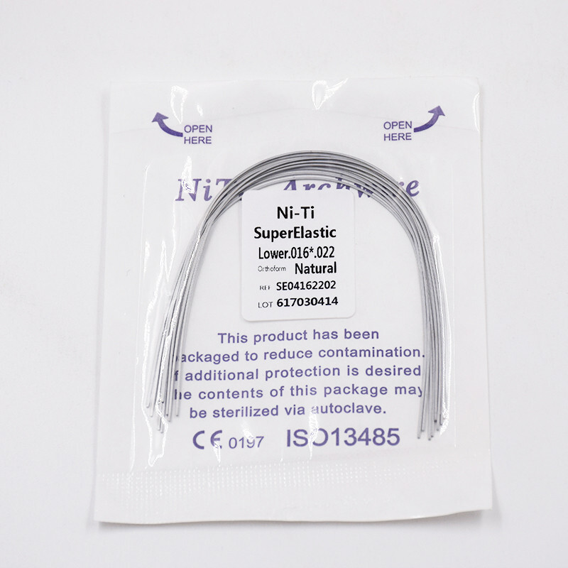 Dental Orthodontic Super Elastic Niti Rectangular Arch Wires Ovoid/Natural