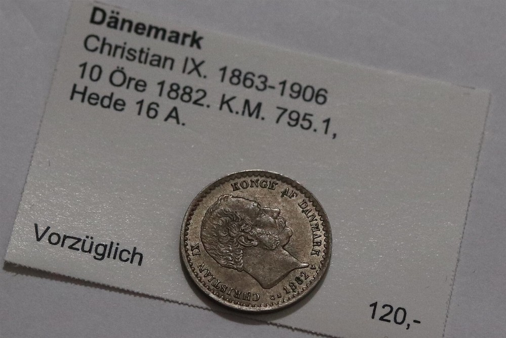 🧭 🇩🇰 DENMARK 10 ORE 1882 SCARCE SHARP DETAILS B86 #Z6485