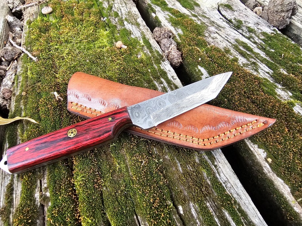 Tanto knife with leather case, edc Knife