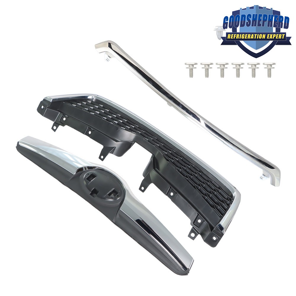 3Pcs For Subaru Forester 2014-2018 Front Bumper Upper Grille Replacement Plastic