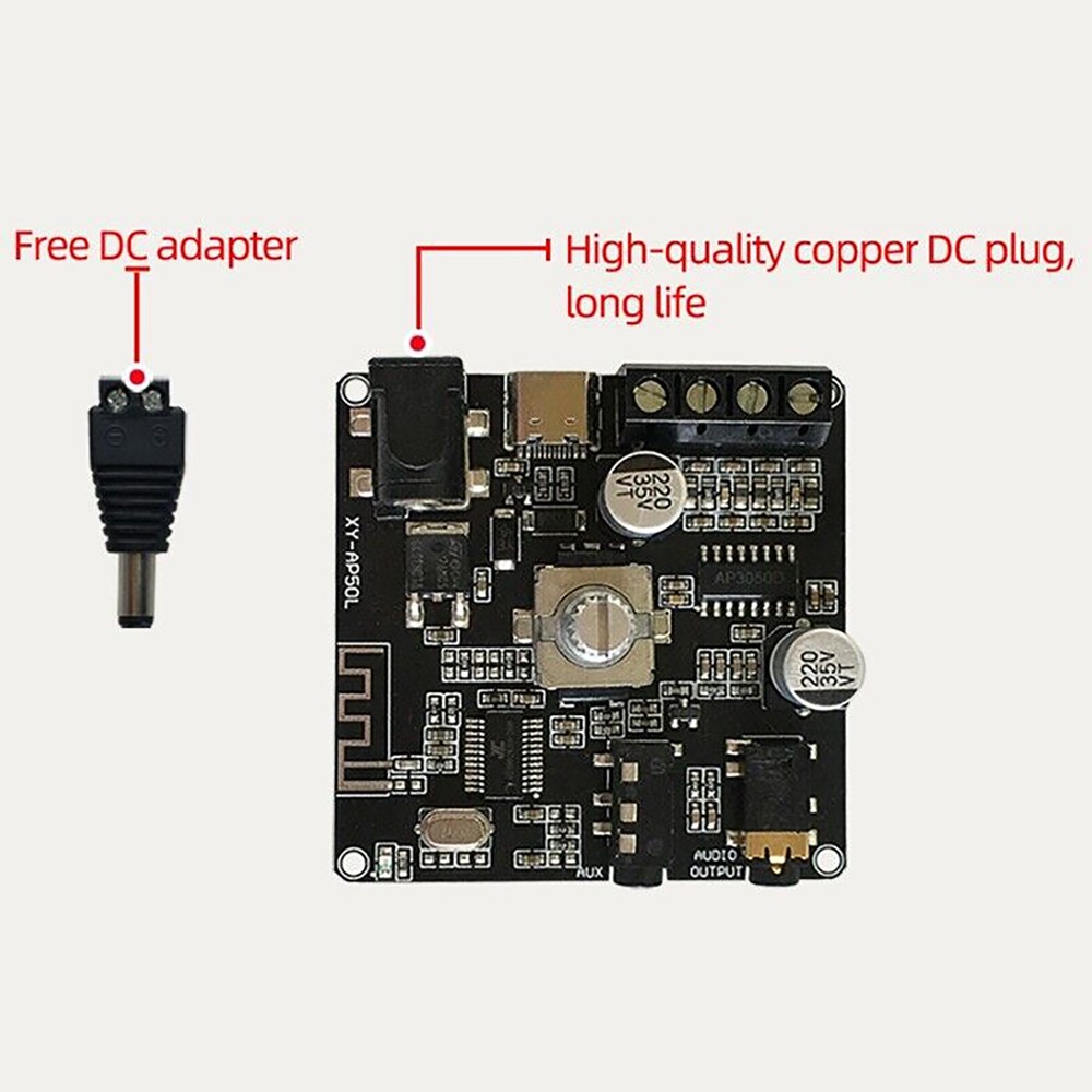 Mini Portable Bluetooth 5.0 Wireless Stereo Audio Power Digital Amplifier Board