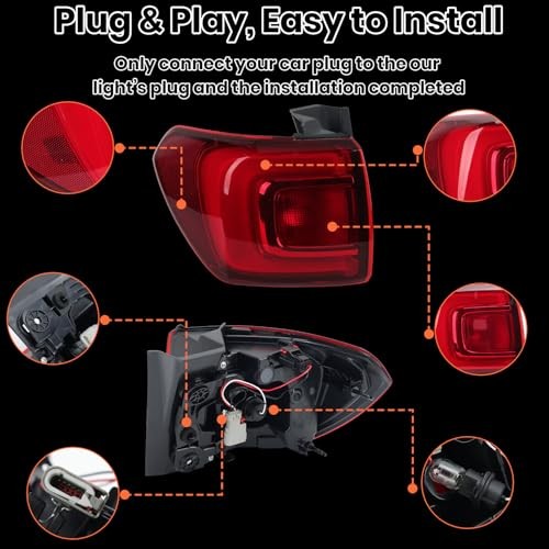 Tail Light Assembly for GMC Acadia 2017 2018 2019 Left Driver Side Red Shell