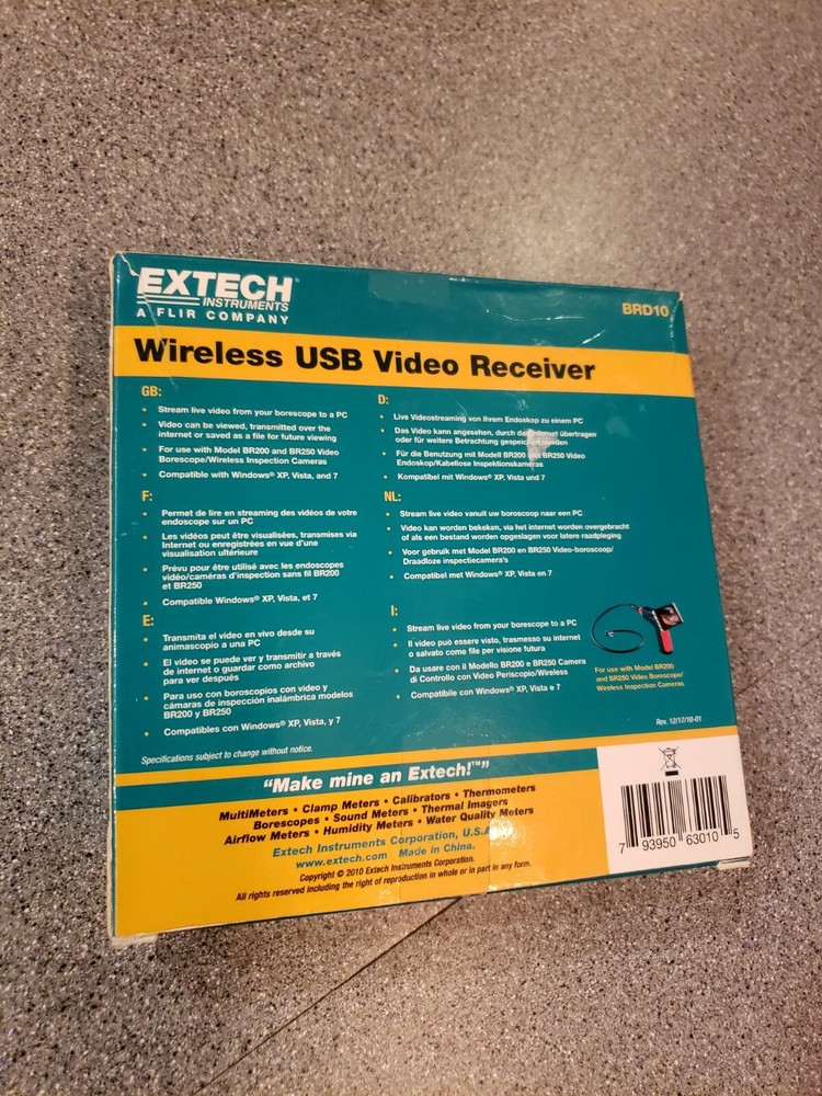 Extech BRD10 Wireless USB Video Receiver Borescope compatible w/ br200 br250 New