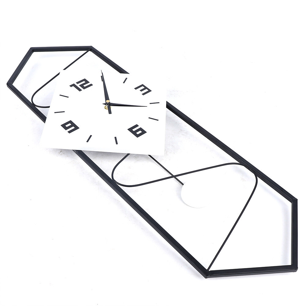 Modern Pendulum Wall Clock Silent Movement Solid Wood Dial Wall Clock Home Decor