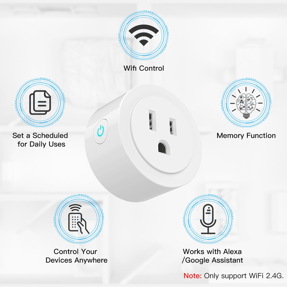 MOES WiFi Smart Power Dimmer Plug Switch Socket Outlet Timer Alexa Google APP