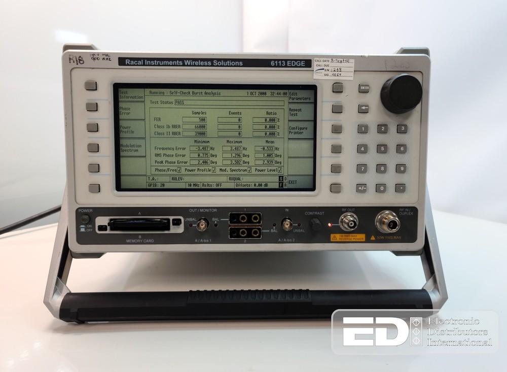 Racal Instruments Wireless Solutions 6113 EDGE Passes Self Tests *Parts*