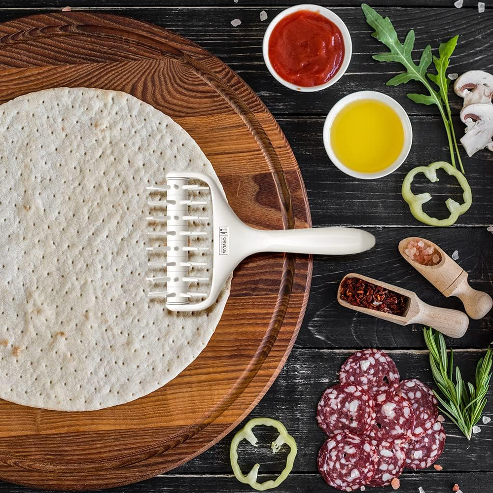 Pizza Dough Docker, Pastry Roller with Spikes Pizza Docking Tool for Home & Comm