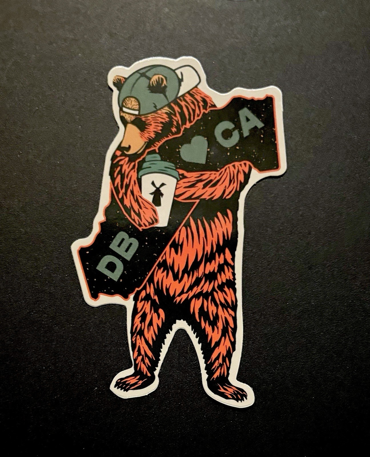 Dutch Bros Cali Bear - California Wildfire Sticker