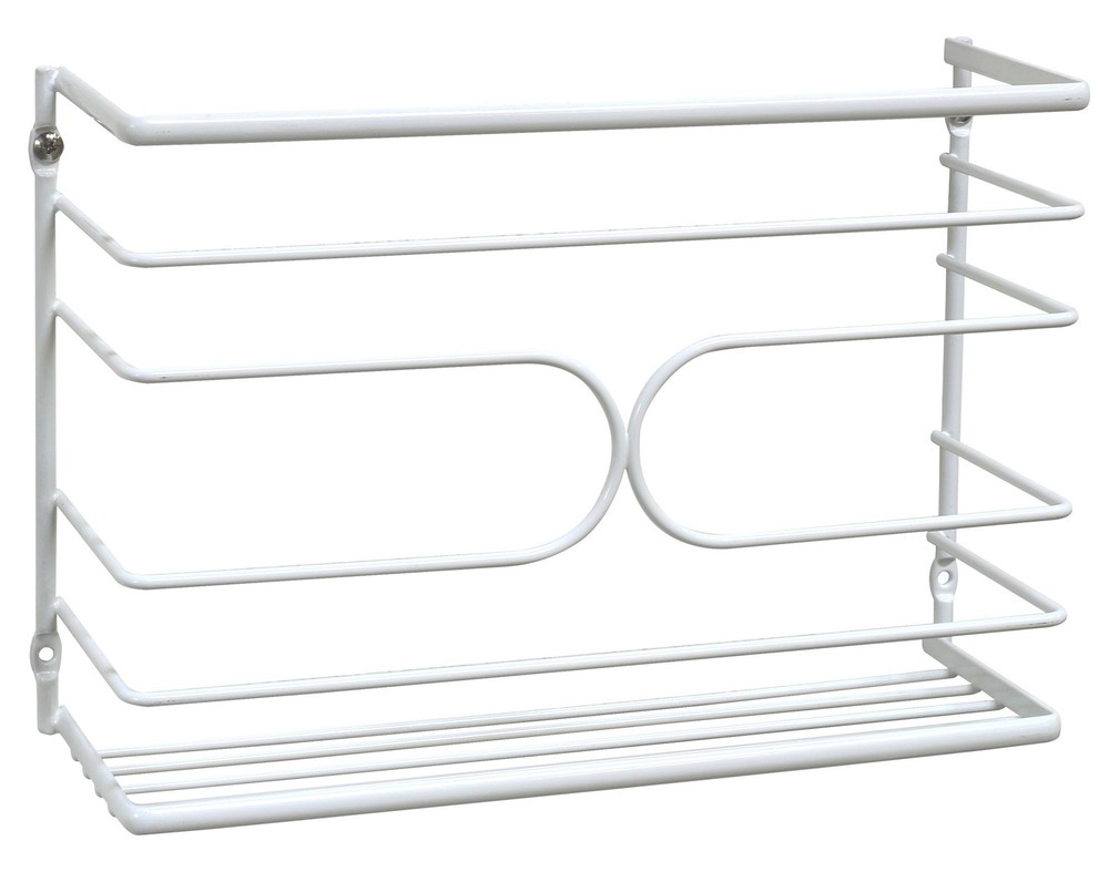 Deco Brothers Wall Mount Kitchen Wrap Organizer Rack, White