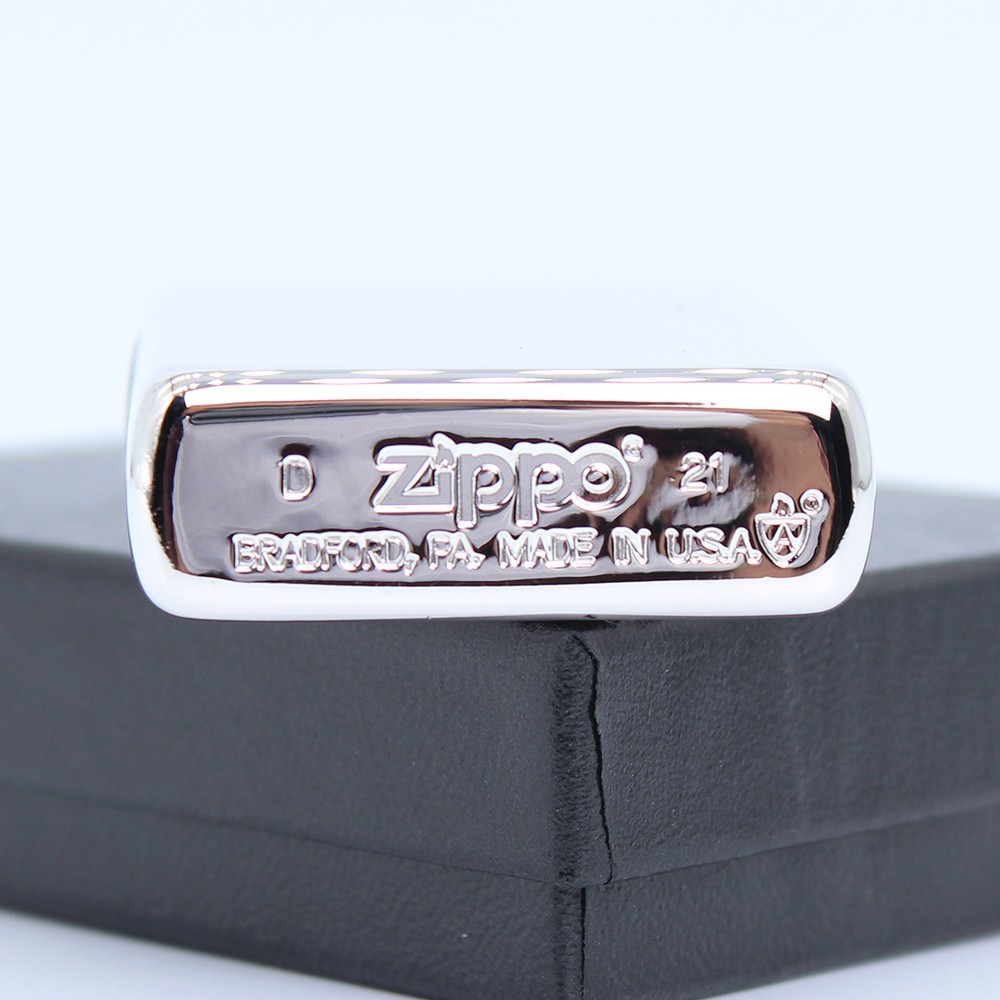 Zippo lighter Armor JP Custom Base/ Glorious V-wing Lining Cutting Silver New