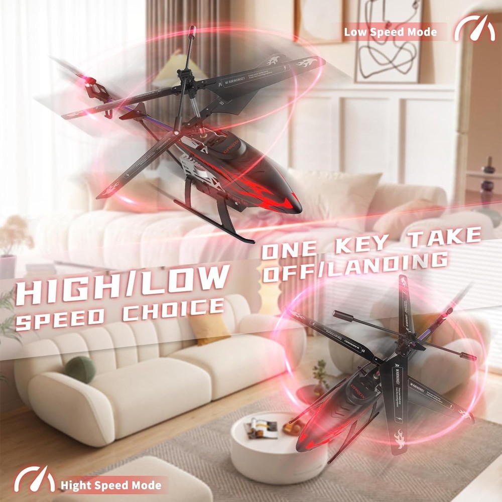 Sturdy Remote Control Helicopter with 30 Mins Flight Time & Fun Light Effects
