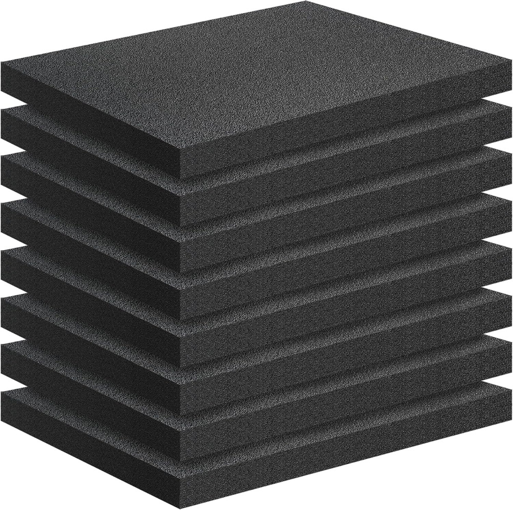 Black Packing Foam Sheets- 8PCS Cuttable Polyurethane Foam Pads Polyurethane Cus