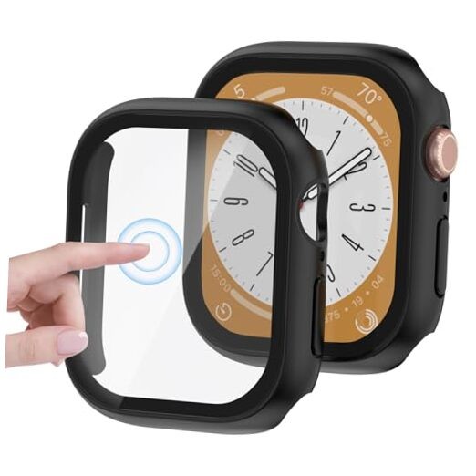 AUDOZ [2 Pack] Case for Apple Watch Screen 44mm Matte Black+Matte Black