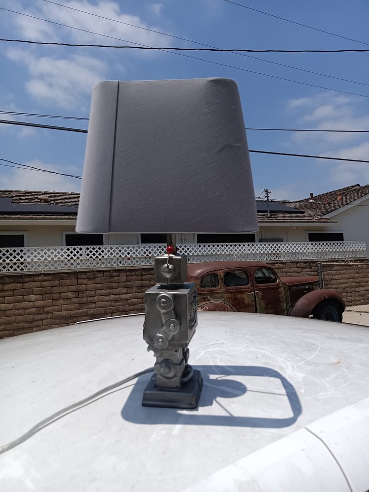 robot table top lamp sci fi