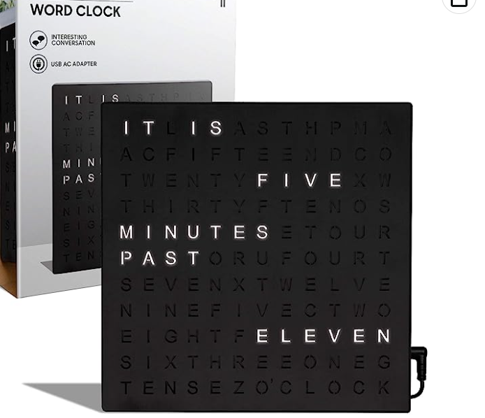 FANTASTIC LED WORD CLOCK WITH BLACK FINISH