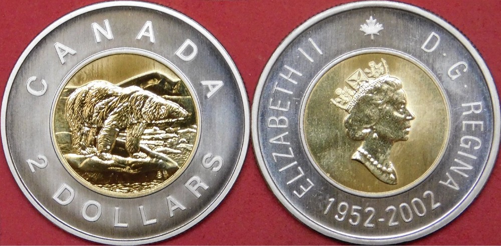 Specimen 2002 Canada 2 Dollars From Mint's Set
