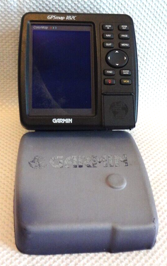 GARMIN GPSMAP 182C MARINE CHART PLOTTER FISHFINDER GPS UNIT w/ MOUNT & SUN COVER