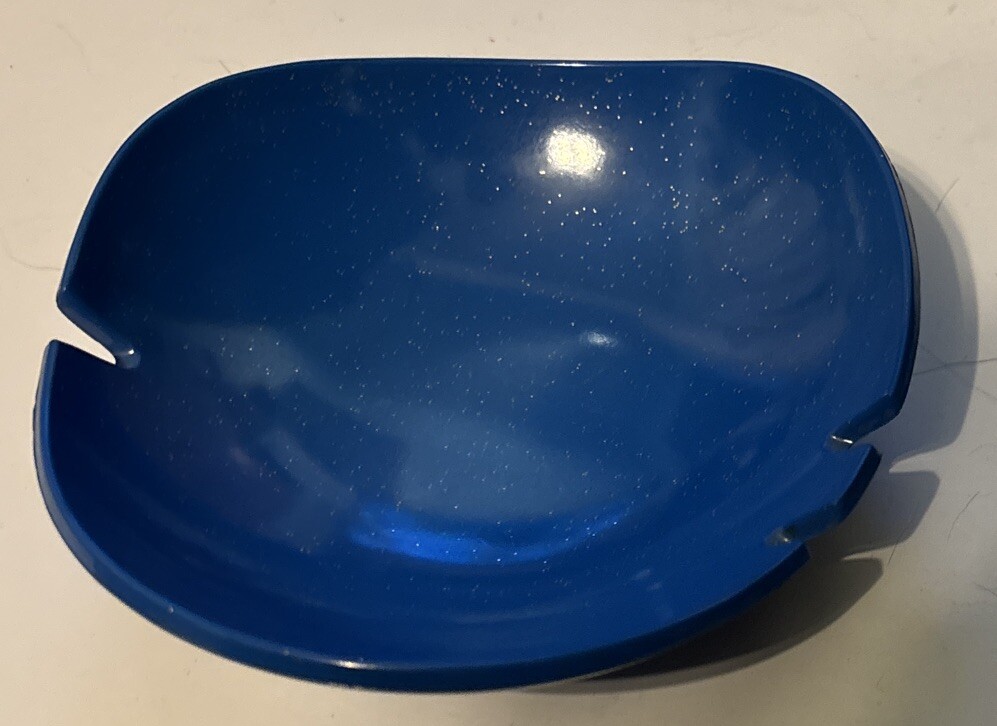 MCM Style Blue w Gold Flecks Plastic Ashtray