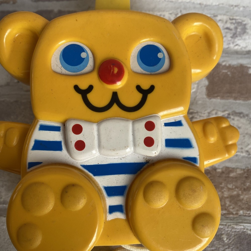 Vintage 1988 Matchbox Pull String Musical Teddy Bear Mobile Cot Toy Moving Arms