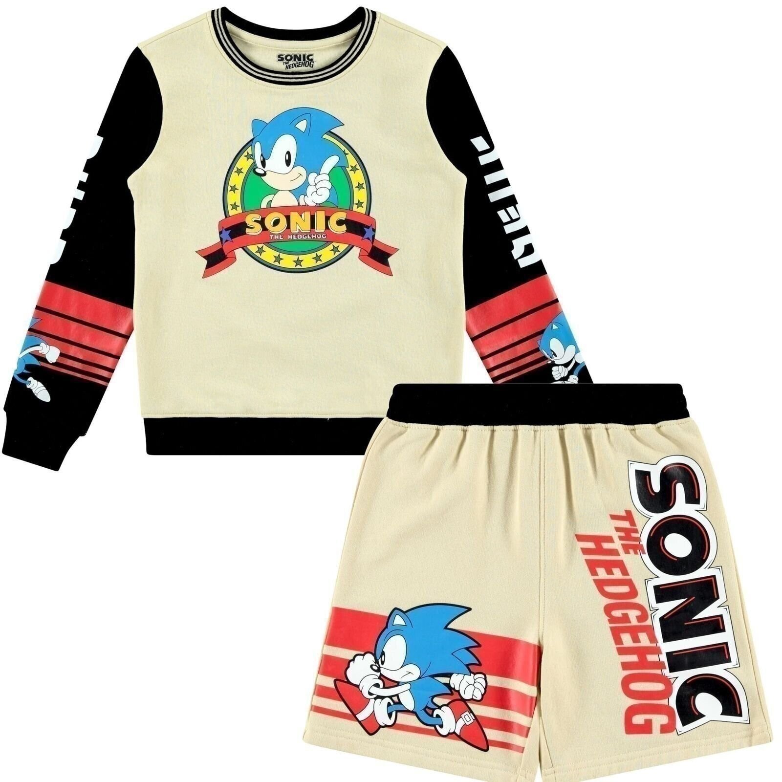 Boys Sonic The Hedgehog Sweatshirt and Shorts Clothing Set- Little and Big...
